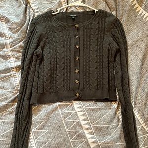 Target, Green Knitted Cropped Button-Up Sweater